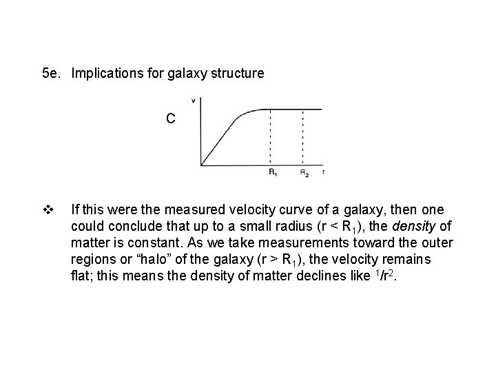 5 e. Implications for galaxy structure C v If this were the measured velocity