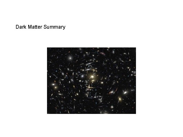 Dark Matter Summary 