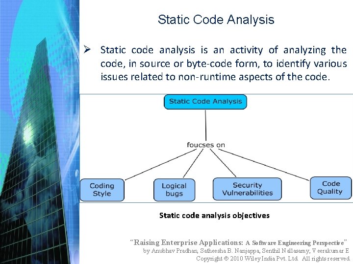 Static Code Analysis Ø Static code analysis is an activity of analyzing the code,