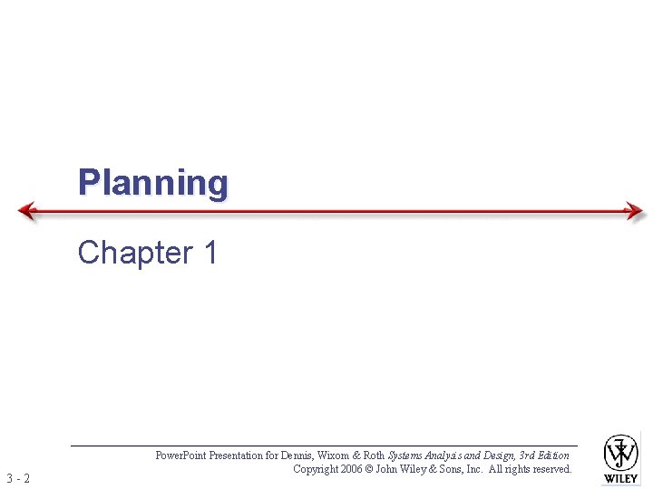 Planning Chapter 1 3 -2 Power. Point Presentation for Dennis, Wixom & Roth Systems