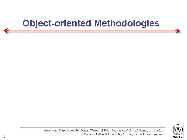 Object-oriented Methodologies 27 Power. Point Presentation for Dennis, Wixom, & Roth Systems Analysis and