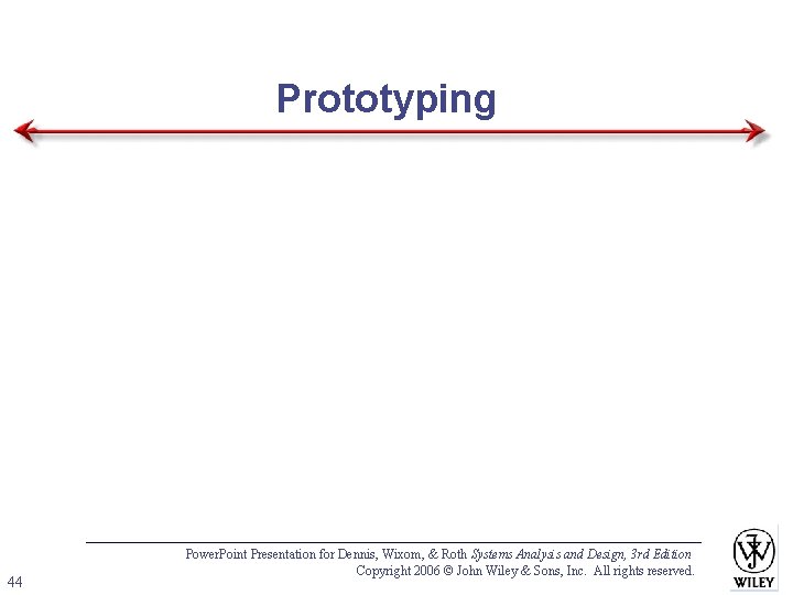 Prototyping 44 Power. Point Presentation for Dennis, Wixom, & Roth Systems Analysis and Design,