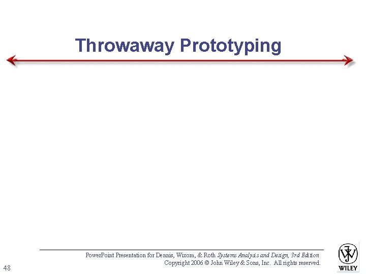 Throwaway Prototyping 48 Power. Point Presentation for Dennis, Wixom, & Roth Systems Analysis and