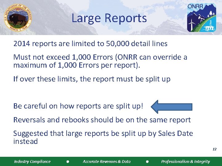 Large Reports 2014 reports are limited to 50, 000 detail lines Must not exceed