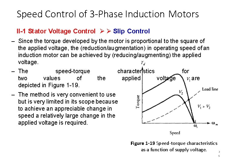 Speed Control of 3 -Phase Induction Motors II-1 Stator Voltage Control Slip Control –