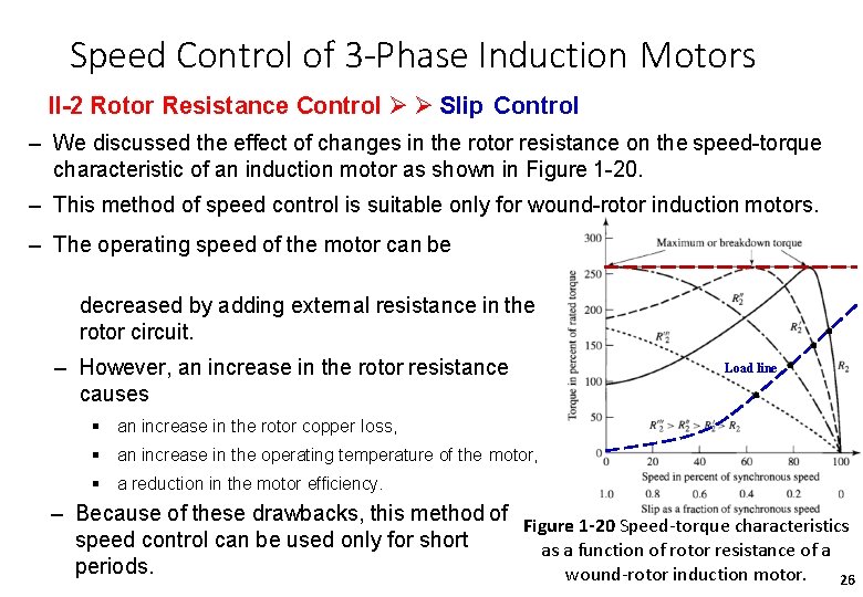 Speed Control of 3 -Phase Induction Motors II-2 Rotor Resistance Control Slip Control –