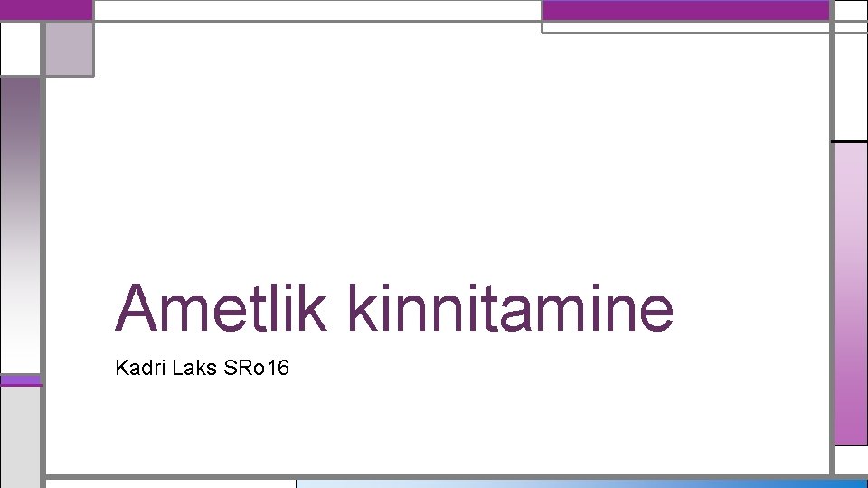 Ametlik kinnitamine Kadri Laks SRo 16 