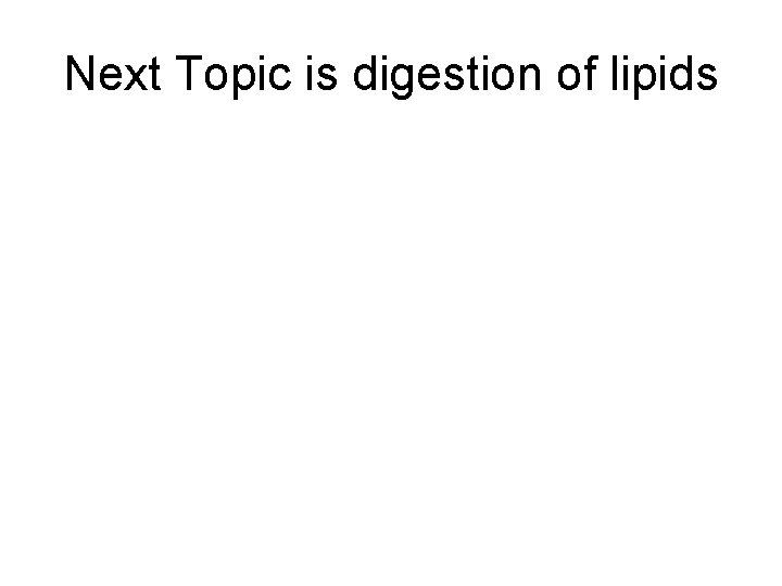 Next Topic is digestion of lipids 