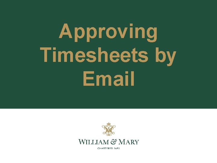 Approving Timesheets by Email 