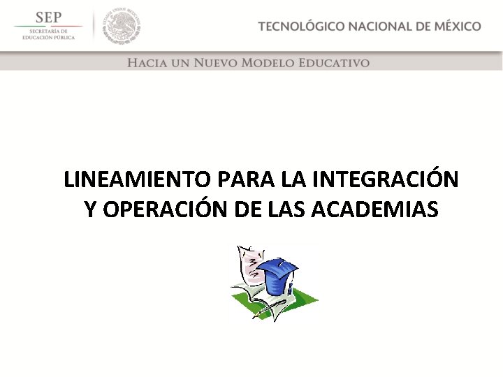 LINEAMIENTO PARA LA INTEGRACIÓN Y OPERACIÓN DE LAS ACADEMIAS 