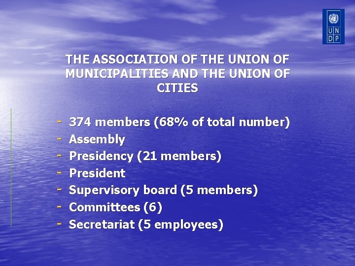 THE ASSOCIATION OF THE UNION OF MUNICIPALITIES AND THE UNION OF CITIES - 374