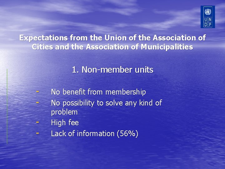 Expectations from the Union of the Association of Cities and the Association of Municipalities