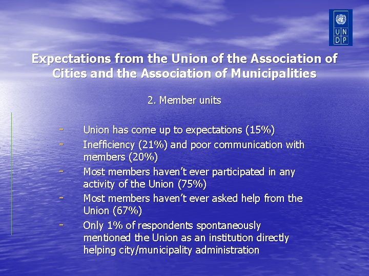 Expectations from the Union of the Association of Cities and the Association of Municipalities
