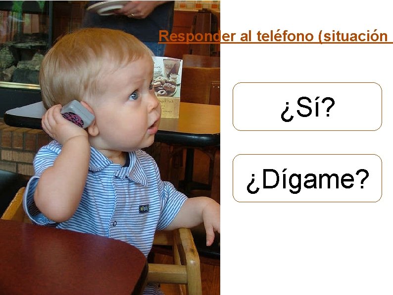 Responder al teléfono (situación i ¿Sí? ¿Dígame? 