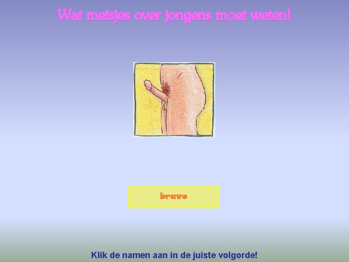 Wat meisjes over jongens moet weten! bravo Klik de namen aan in de juiste