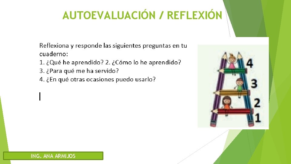 AUTOEVALUACIÓN / REFLEXIÓN ING. ANA ARMIJOS 