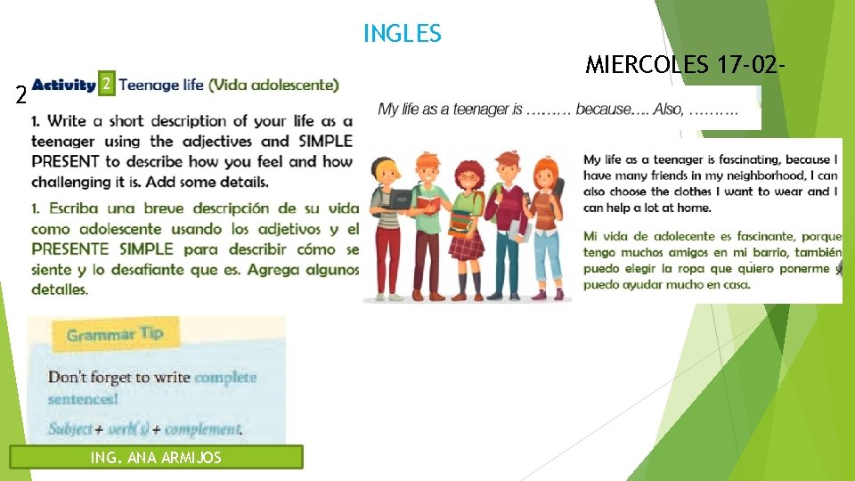 INGLES 2021 2 ING. ANA ARMIJOS MIERCOLES 17 -02 - 