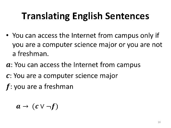 Translating English Sentences • 16 