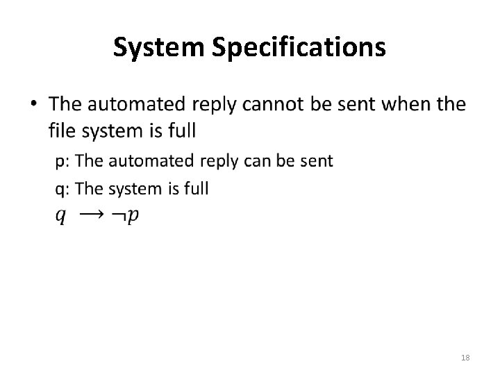 System Specifications • 18 