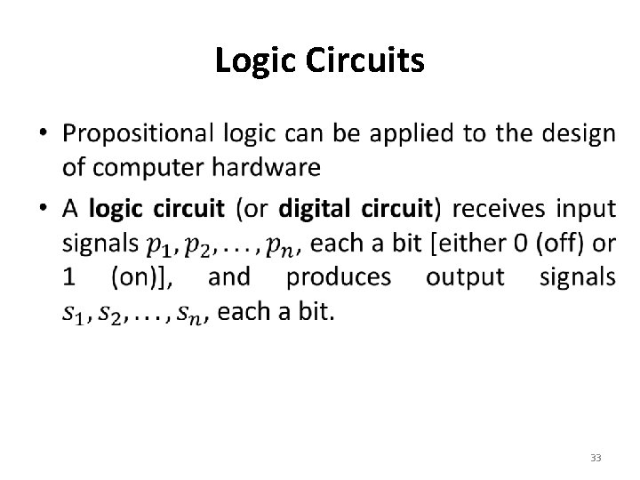 Logic Circuits • 33 