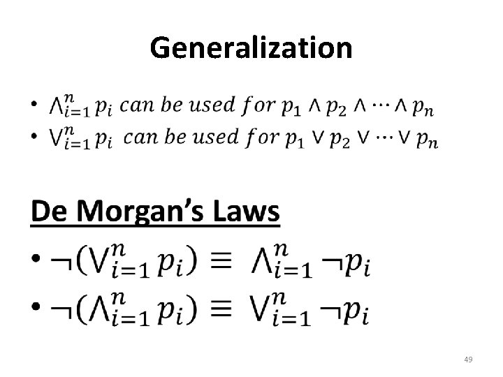 Generalization • 49 Generalization • 49