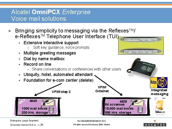 Alcatel Omni. PCX Enterprise Voice mail solutions > Bringing simplicity to messaging via the