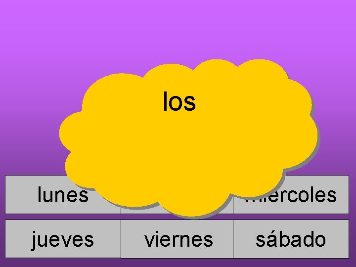 los domingo lunes martes miércoles jueves viernes sábado 