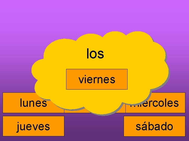 los domingo viernes lunes jueves martes miércoles sábado 