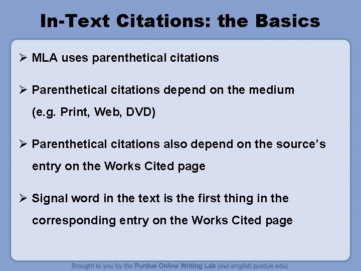 MLA 2009 Formatting and Style Guide What is