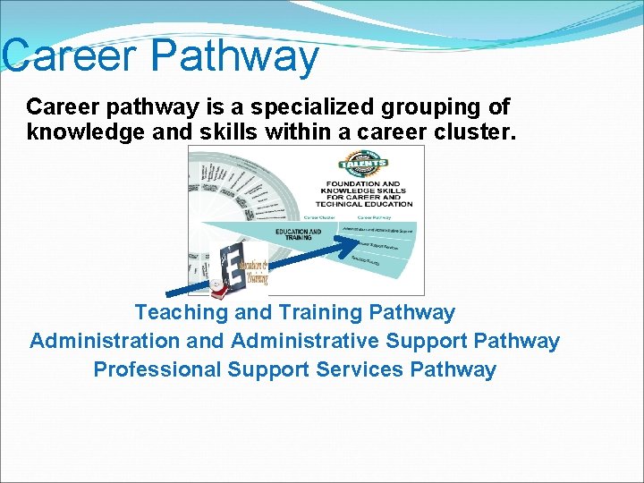 Career Pathway Career pathway is a specialized grouping of knowledge and skills within a