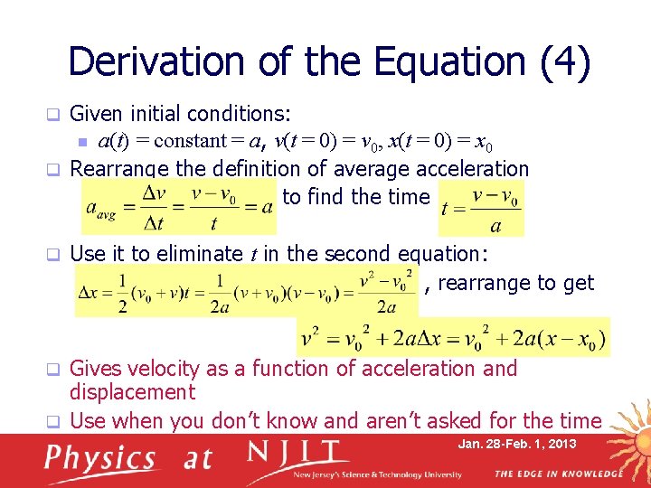 Derivation of the Equation (4) Given initial conditions: n a(t) = constant = a,