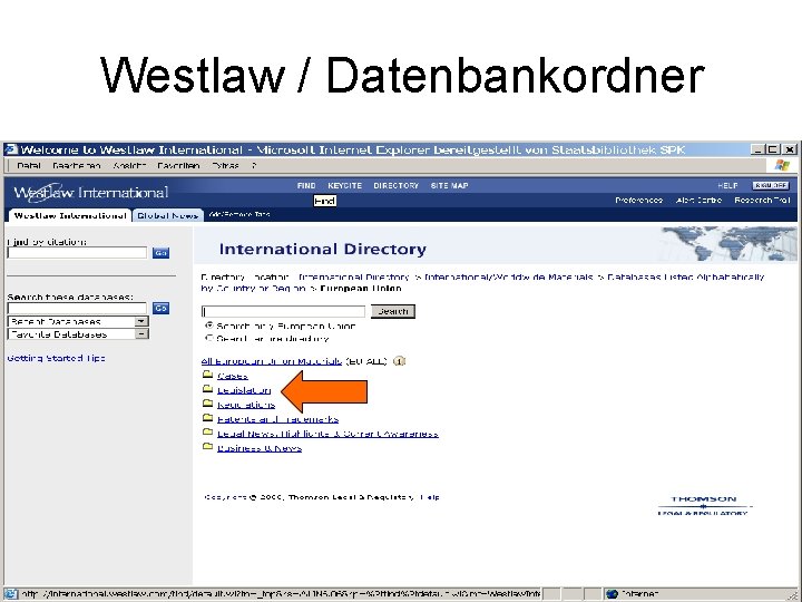 Westlaw / Datenbankordner 
