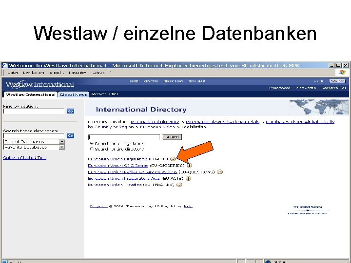 Westlaw / einzelne Datenbanken 