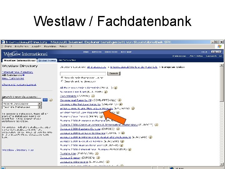 Westlaw / Fachdatenbank 