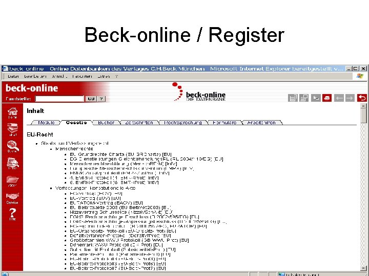 Beck-online / Register 