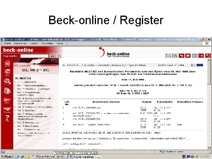 Beck-online / Register 