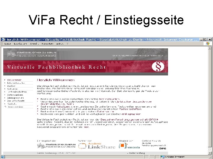 Vi. Fa Recht / Einstiegsseite 