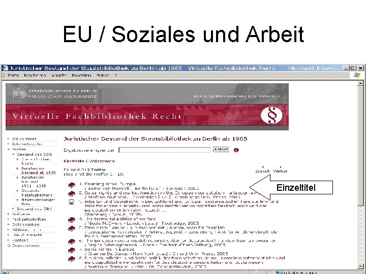 EU / Soziales und Arbeit Einzeltitel 