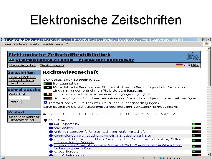 Elektronische Zeitschriften 