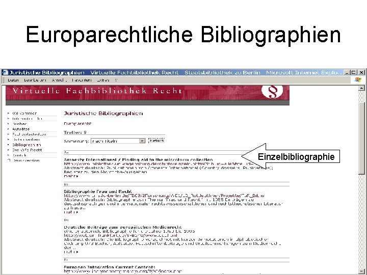 Europarechtliche Bibliographien Einzelbibliographie 