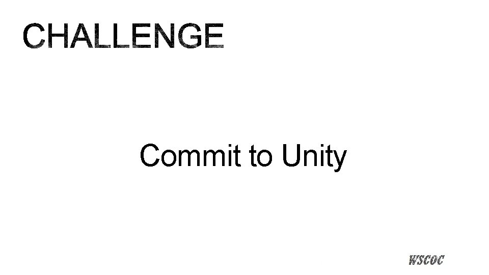 Commit to Unity 