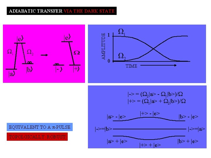 |e |e |a AMPLITUDE ADIABATIC TRANSFER VIA THE DARK STATE |b |- 1 0