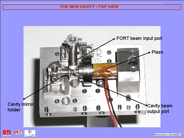 THE NEW CAVITY : TOP VIEW FORT beam input port Piezo Cavity mirror holder