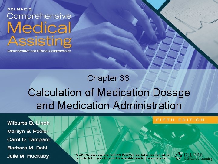 Chapter 36 Calculation of Medication Dosage and Medication Administration © 2014 Cengage©Learning. 2014 Cengage