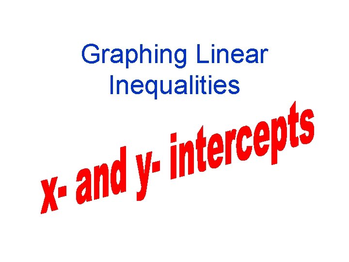 Graphing Linear Inequalities 