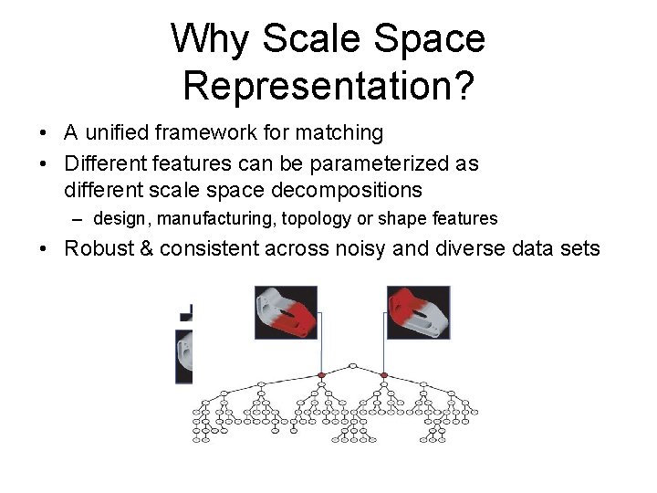 Why Scale Space Representation? • A unified framework for matching • Different features can