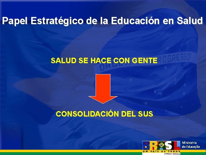 Papel Estratégico de la Educación en Salud SALUD SE HACE CON GENTE CONSOLIDACIÓN DEL