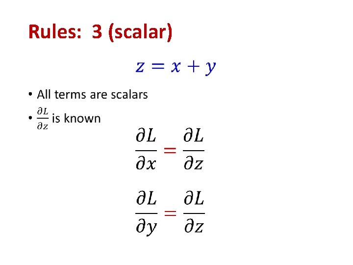 Rules: 3 (scalar) • Rules: 3 (scalar) •