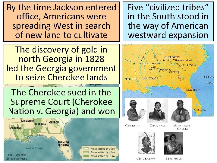 By the time Jackson entered office, Americans were spreading West in search of new