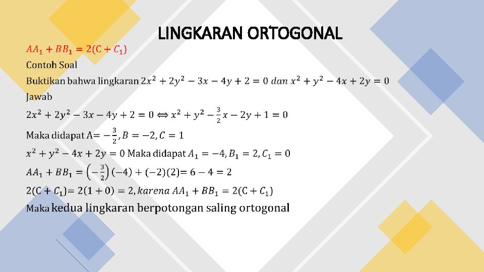 LINGKARAN ORTOGONAL 